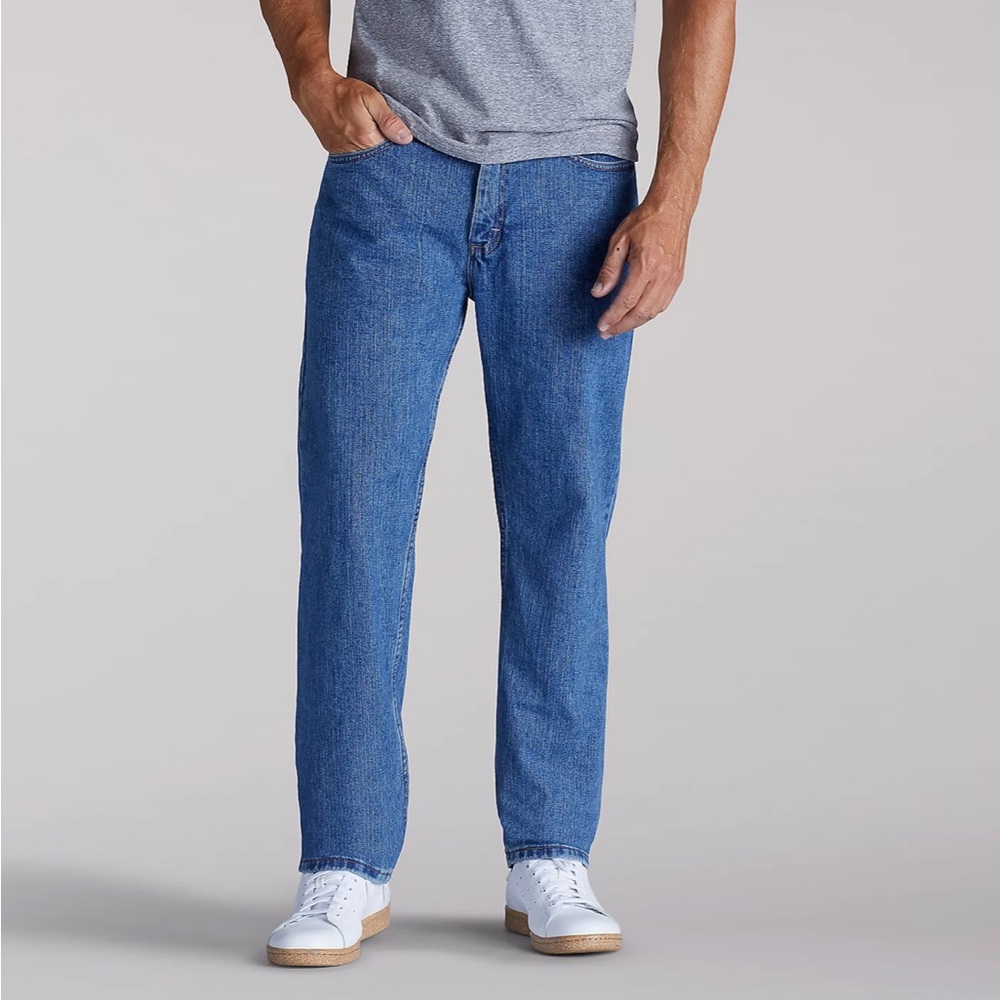 Lee Blue Straight Jeans with Relaxed Fit
